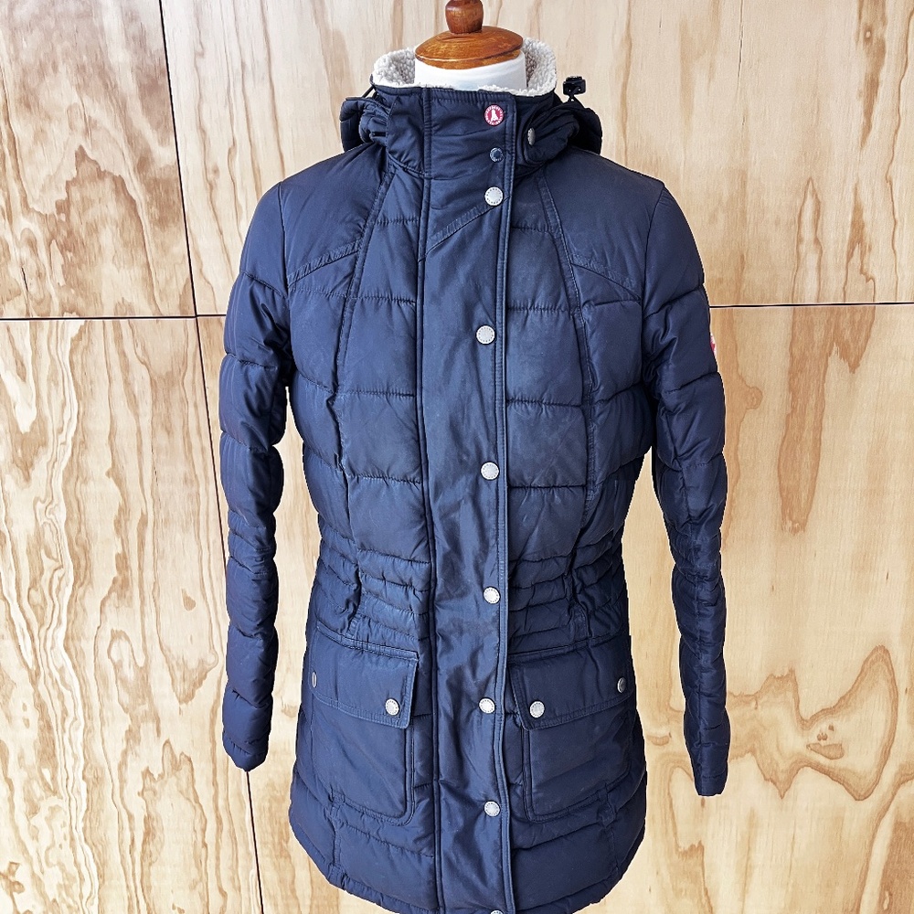 Barbour Womens Navy Long Quilted Puffer Jacket Coat US6